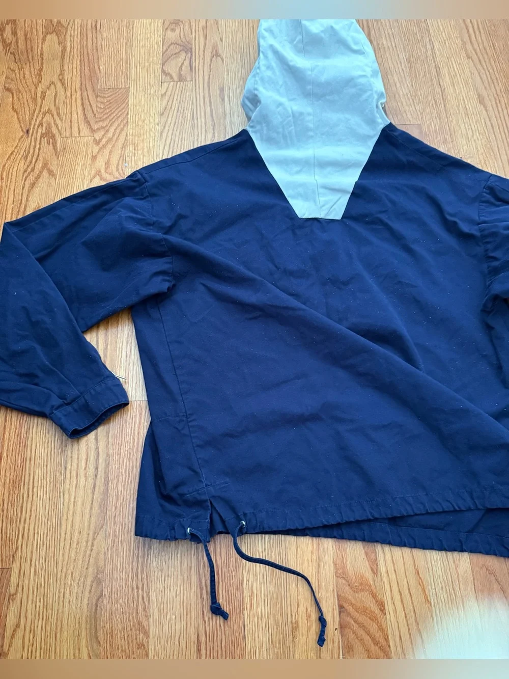 Vintage 1980's 1990’s J.Crew Two-Tone Anorak Parka Pullover Size M Blue White